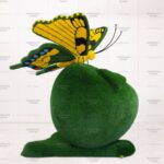 Топиария композиция бабочка на яблоке Грени - газон Deluxe Green