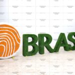 Топиари композиция логотип и буквы BRASS - газон Есо