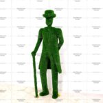 Топиари джентельмен в шляпе с тростью - газон Eco