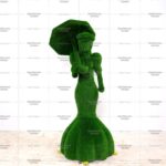 Топиари леди с зонтиком, Марго, платье № 4 - газон Eco